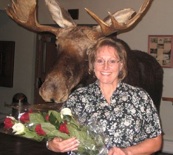Gretchen Dunneman and a moose
